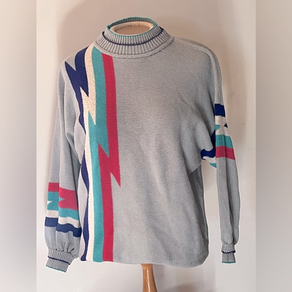 Vintage Lightening Bolt Sweater - Oversized Small - Medium - Picture 11 of 15